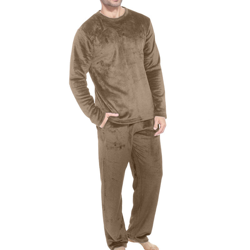 Conjunto de Pijama Térmico Aconchegante de Veludo para Homem