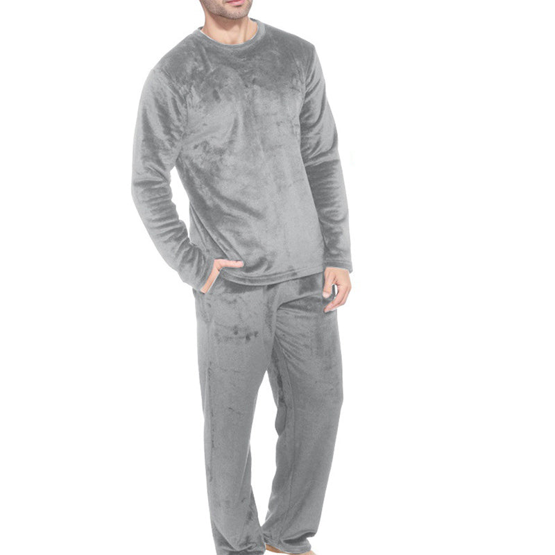 Conjunto de Pijama Térmico Aconchegante de Veludo para Homem