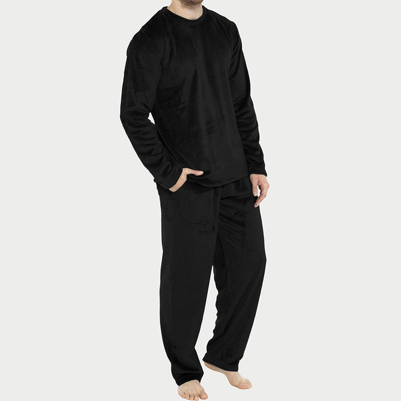Conjunto de Pijama Térmico Aconchegante de Veludo para Homem