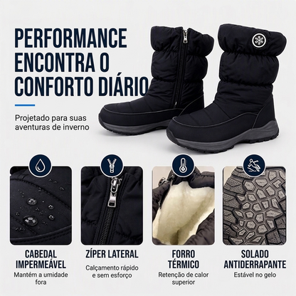 BOTAS DE NEVE ANTIDERRAPANTES DE INVERNO PARA MULHERES, ATÉ O MEIO DA PANTURRILHA