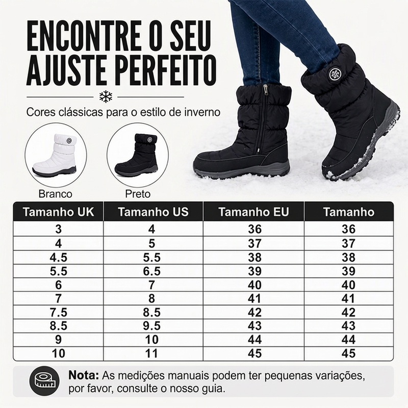 BOTAS DE NEVE ANTIDERRAPANTES DE INVERNO PARA MULHERES, ATÉ O MEIO DA PANTURRILHA