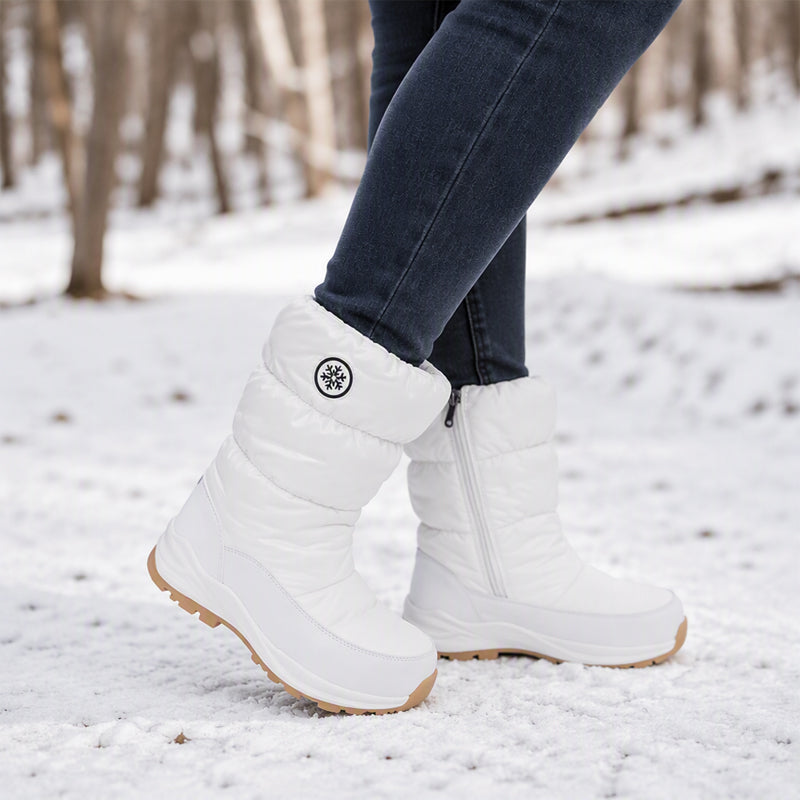 BOTAS DE NEVE ANTIDERRAPANTES DE INVERNO PARA MULHERES, ATÉ O MEIO DA PANTURRILHA