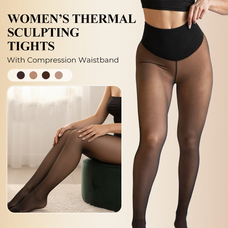 Calças justas térmicas modeladoras para mulher com cintura de compressão