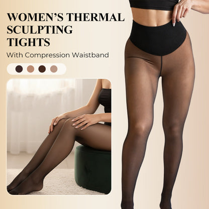 Calças justas térmicas modeladoras para mulher com cintura de compressão