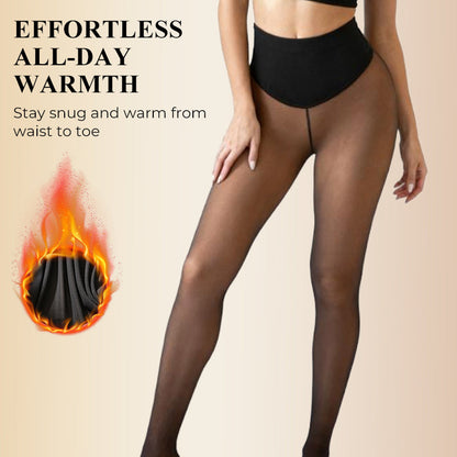Calças justas térmicas modeladoras para mulher com cintura de compressão