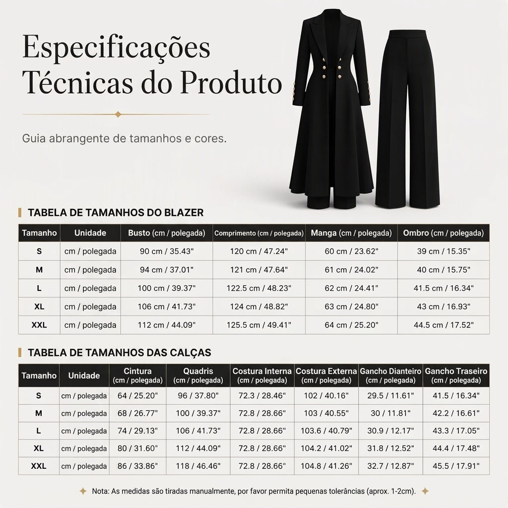 Conjunto Elegante de Outono Feminino de 2 Peças com Casaco Retrô de Manga Longa e Calça Simples