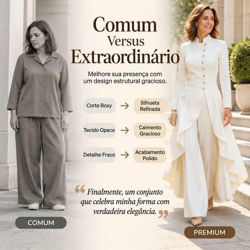 💖Oferta Incrível da Black Friday – 50% de desconto!💖💜Frete Grátis🖤Conjunto Feminino Elegante de Casaco Longo e Calças de Perna Larga