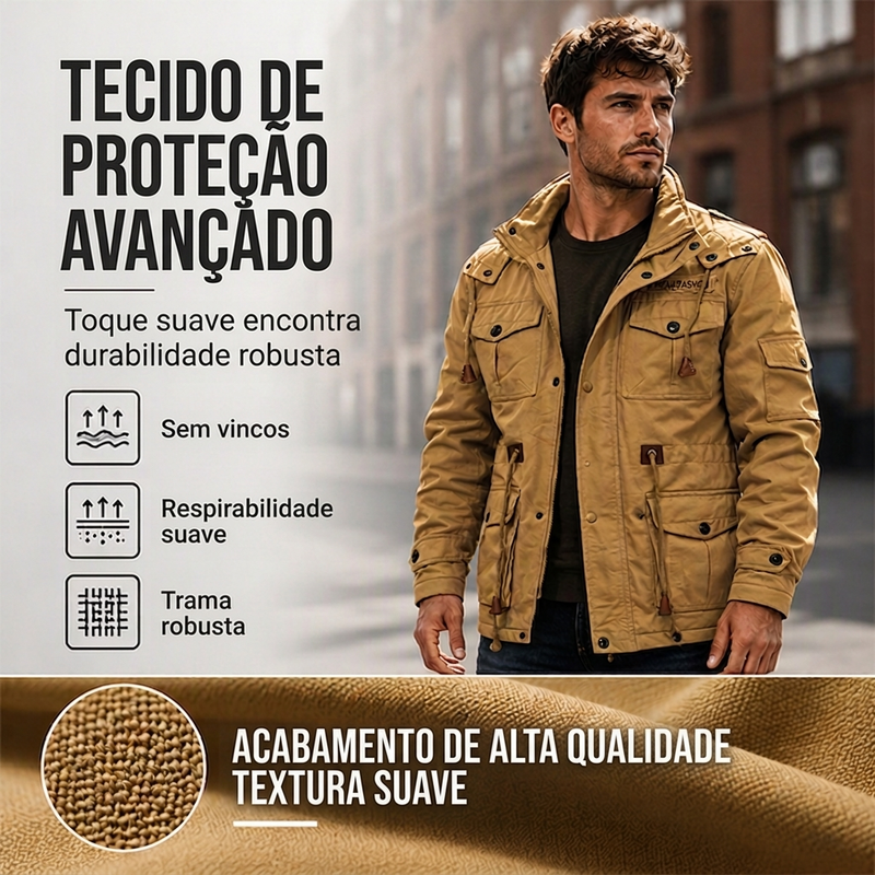 Jaqueta térmica de inverno para homens com capuz removível