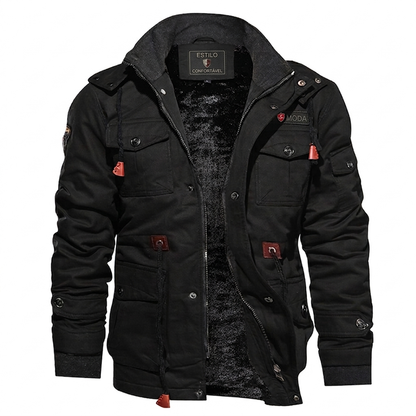 Jaqueta térmica de inverno para homens com capuz removível