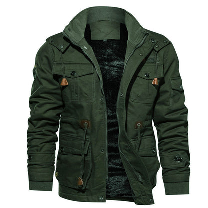 Jaqueta térmica de inverno para homens com capuz removível
