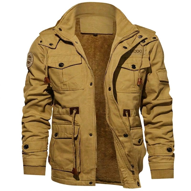 Jaqueta térmica de inverno para homens com capuz removível