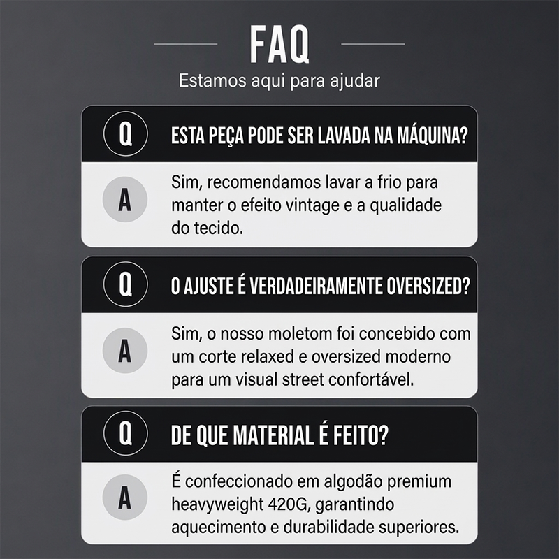 Moletom Unissex Casual Oversized com Lavagem Ácida