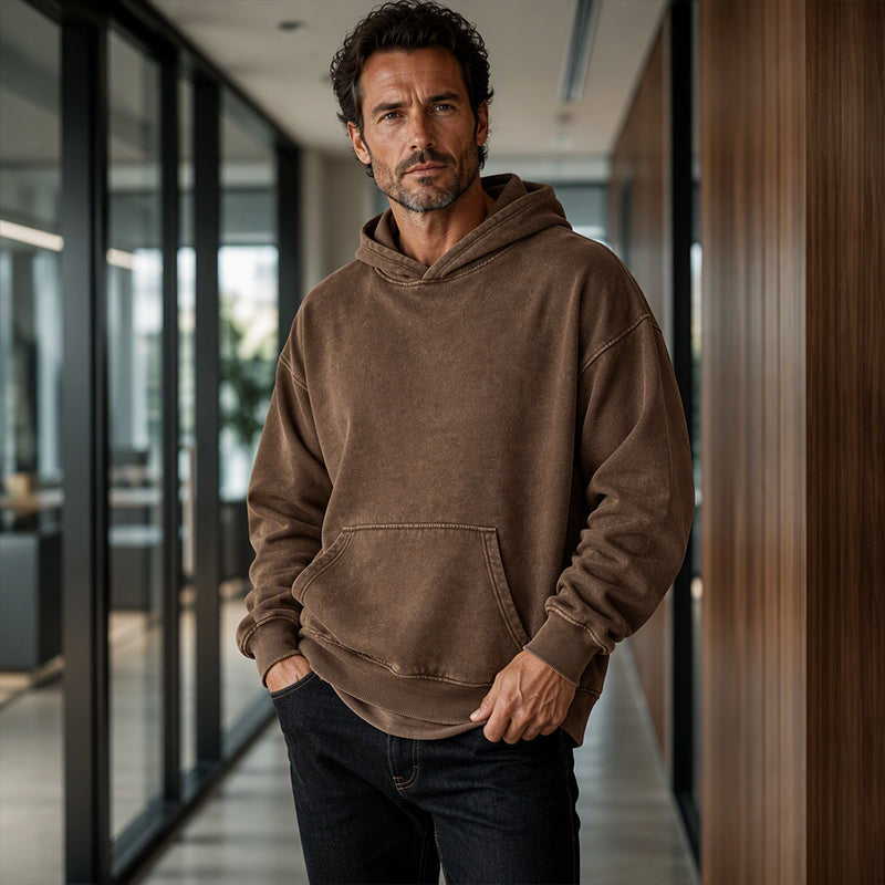 Moletom Unissex Casual Oversized com Lavagem Ácida