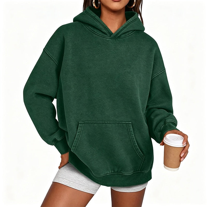Moletom Unissex Casual Oversized com Lavagem Ácida