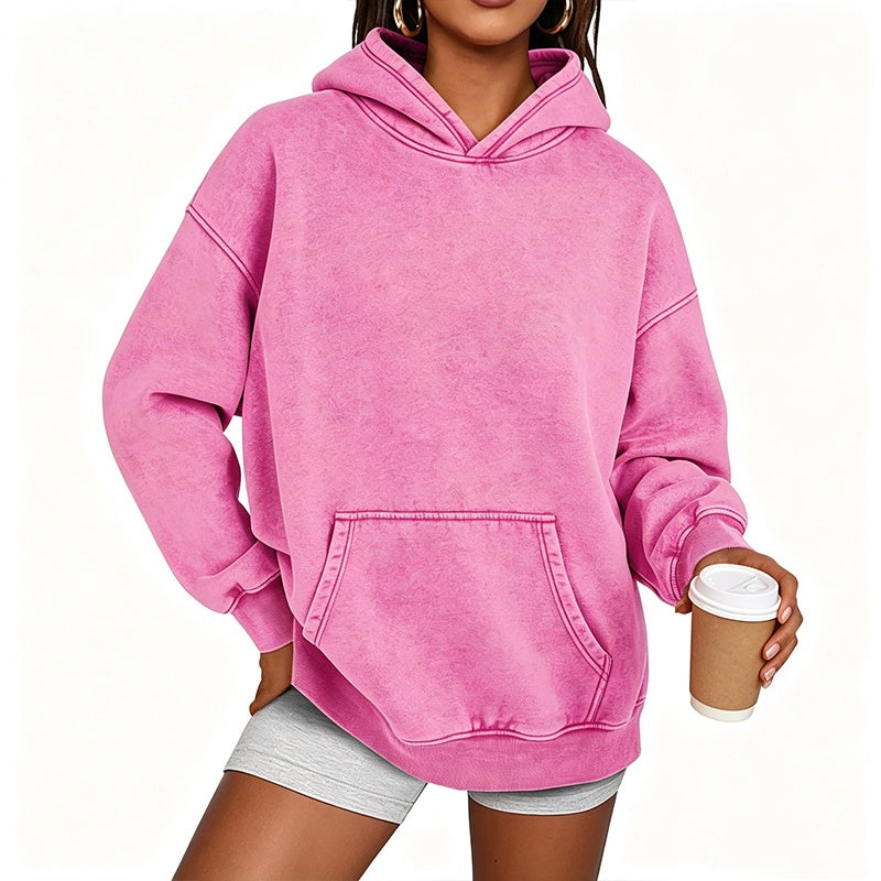 Moletom Unissex Casual Oversized com Lavagem Ácida
