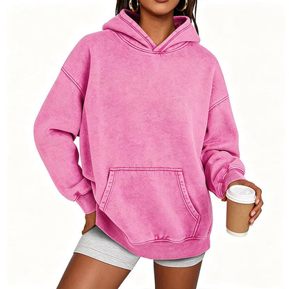 Moletom Unissex Casual Oversized com Lavagem Ácida