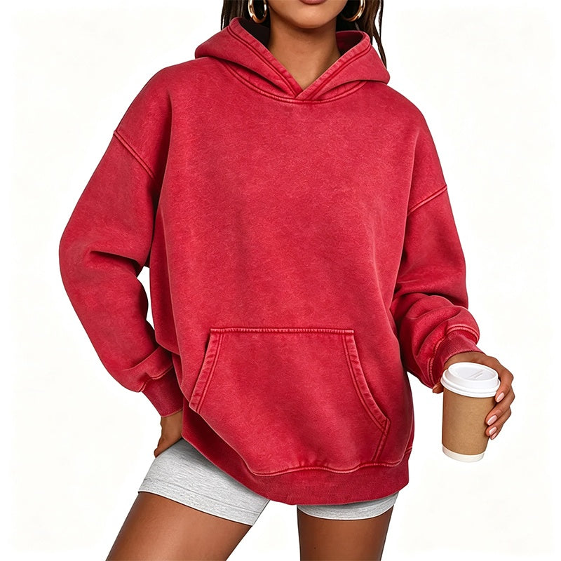 Moletom Unissex Casual Oversized com Lavagem Ácida
