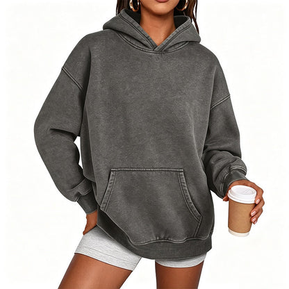 Moletom Unissex Casual Oversized com Lavagem Ácida