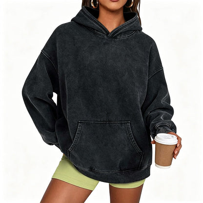 Moletom Unissex Casual Oversized com Lavagem Ácida