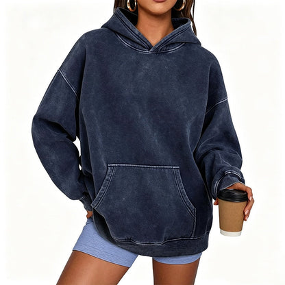 Moletom Unissex Casual Oversized com Lavagem Ácida