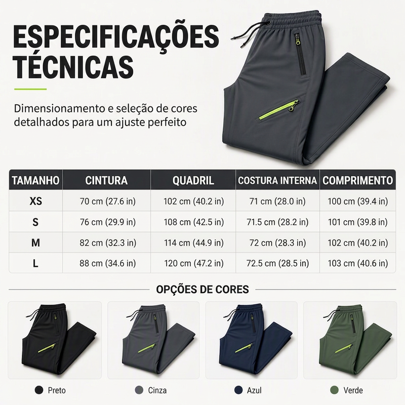 Calças esportivas casuais femininas com bolsos com zíper