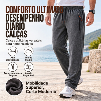 Calças de moletom térmicas confortáveis de inverno para homens