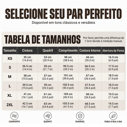 Calças de moletom térmicas confortáveis de inverno para homens