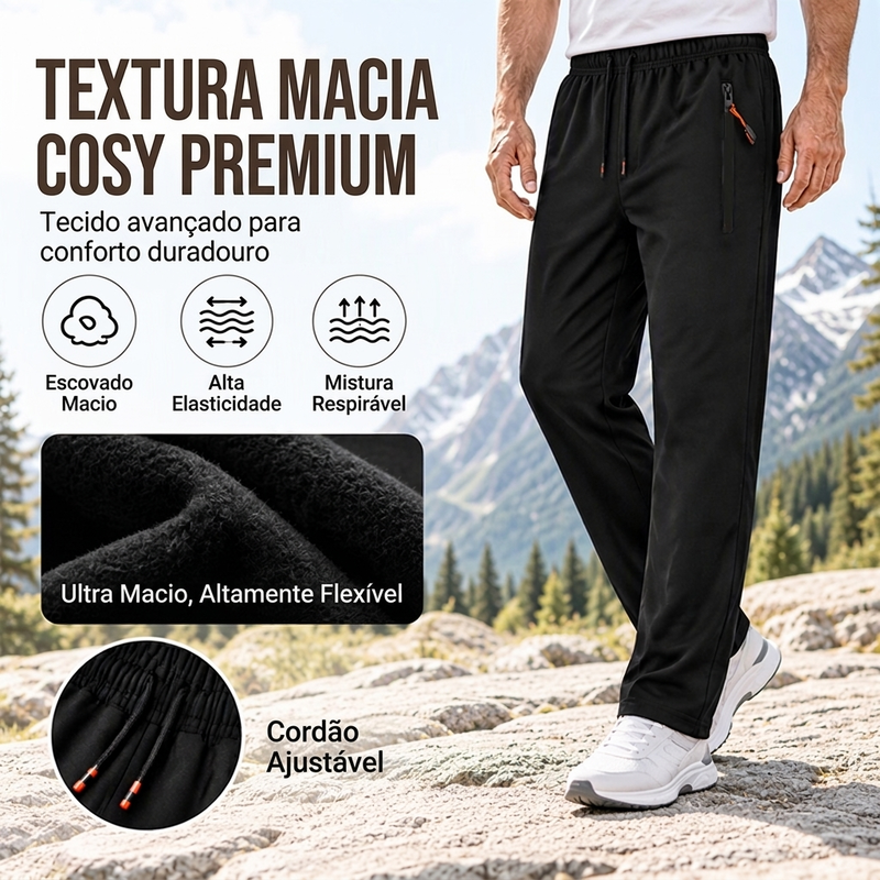 Calças de moletom térmicas confortáveis de inverno para homens