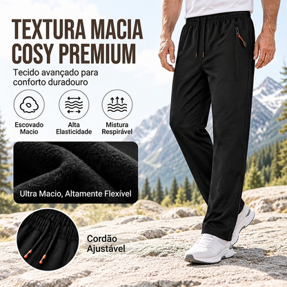Calças de moletom térmicas confortáveis de inverno para homens
