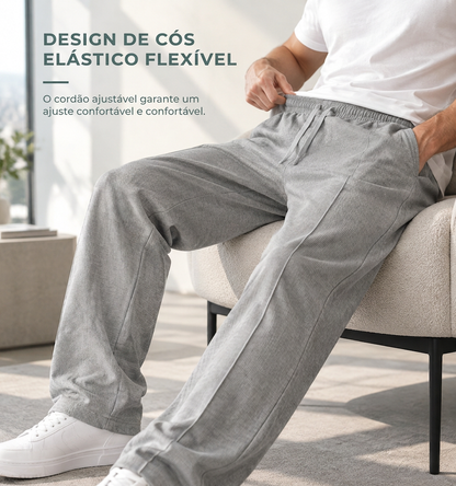 Calças esportivas masculinas de corte casual e solto
