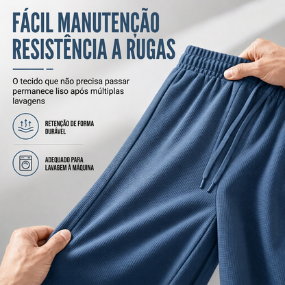 Calças esportivas masculinas de corte casual e solto