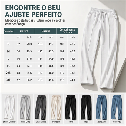 Calças esportivas masculinas de corte casual e solto