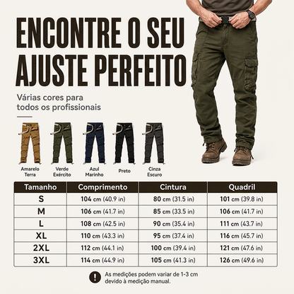 Calças cargo táticas masculinas com múltiplos bolsos