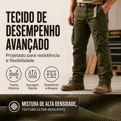 Calças cargo táticas masculinas com múltiplos bolsos