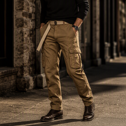 Calças cargo táticas masculinas com múltiplos bolsos