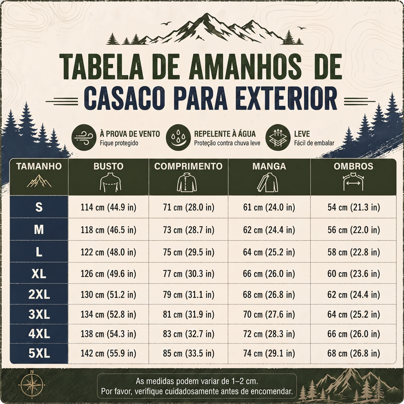 Jaqueta Masculina Impermeável e Térmica para Atividades ao Ar Livre
