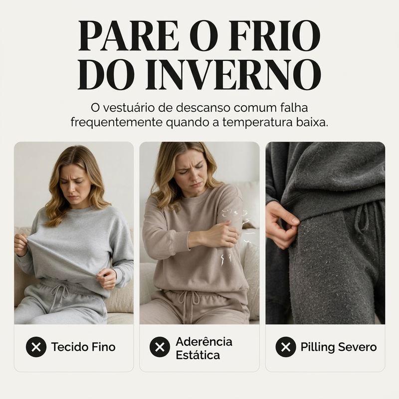 💖 Conforto Premium✨ Conjunto de Pelúcia Geométrica em Relevo – Conjunto de pelúcia em relevo quente, moderno e aconchegante para dias frios🍂👚