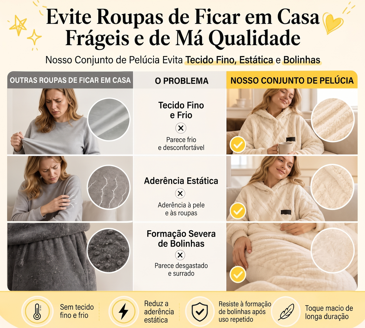 💖 Conforto Premium✨ Conjunto de Pelúcia Geométrica em Relevo – Conjunto de pelúcia em relevo quente, moderno e aconchegante para dias frios🍂👚