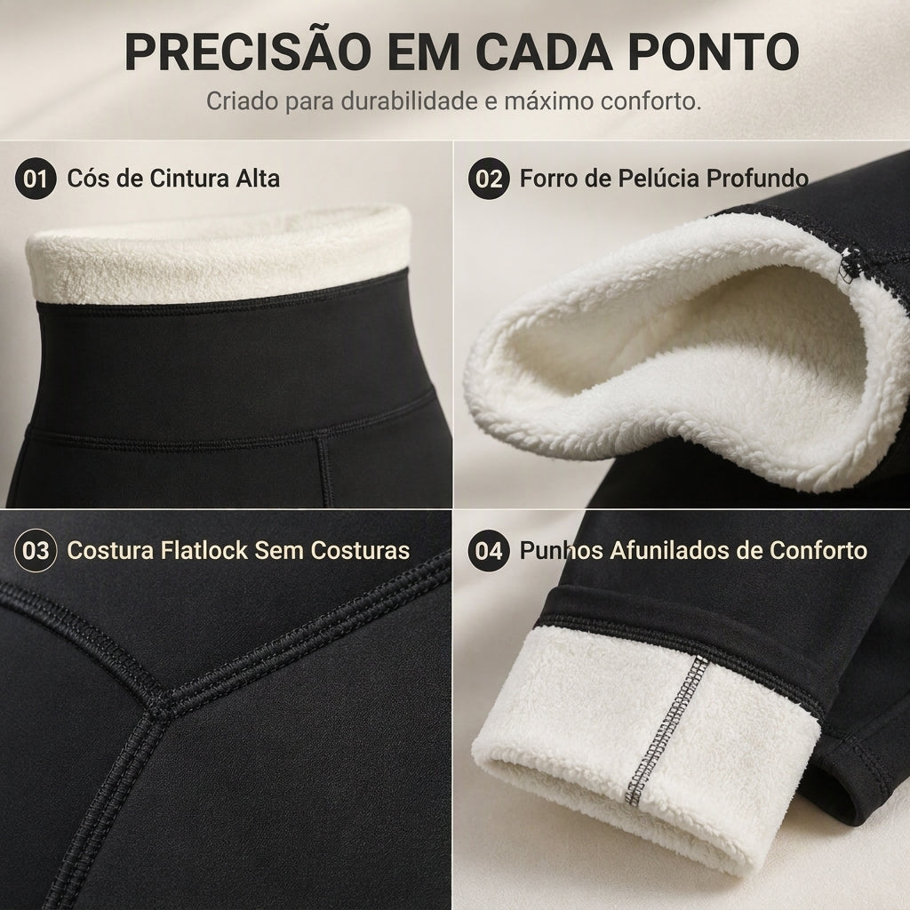 Calça Térmica de Ioga Feminina de Cintura Alta