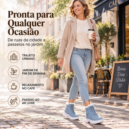 Botas femininas de cano curto com forro de pelúcia quente para inverno
