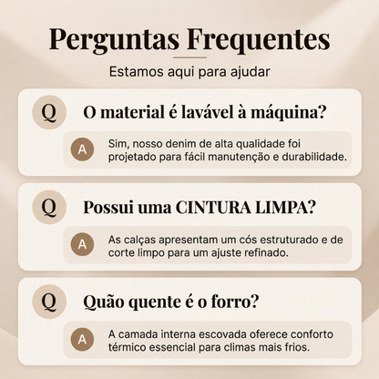 Calça Jeans Feminina Térmica de Cintura Alta e Perna Larga