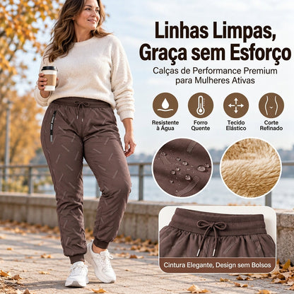 Calças femininas com forro Sherpa e resistentes à água