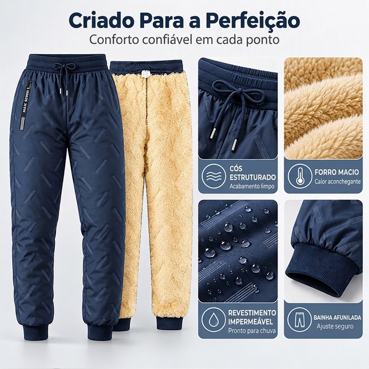 Calças femininas com forro Sherpa e resistentes à água