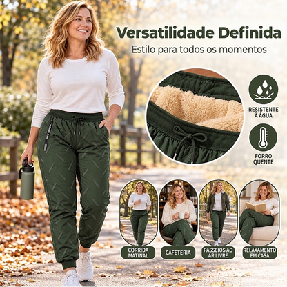Calças femininas com forro Sherpa e resistentes à água