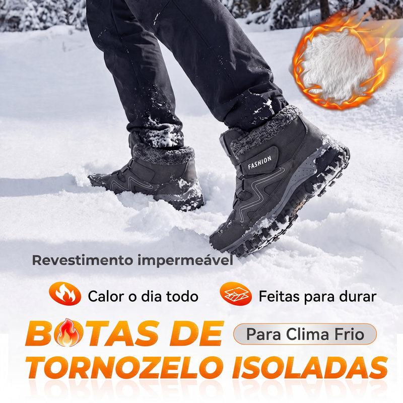 Botas unissex térmicas de tornozelo para inverno e atividades ao ar livre