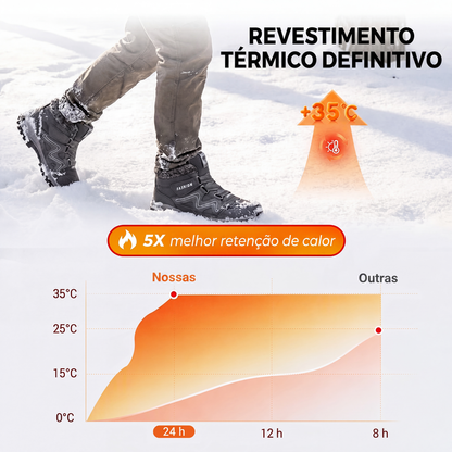 Botas unissex térmicas de tornozelo para inverno e atividades ao ar livre