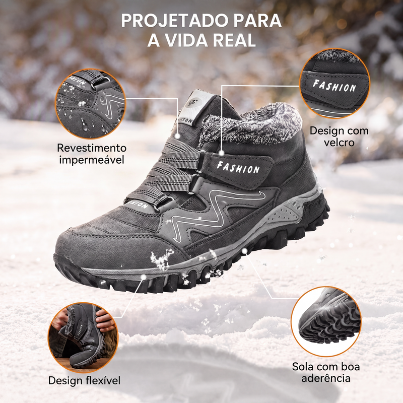 Botas unissex térmicas de tornozelo para inverno e atividades ao ar livre