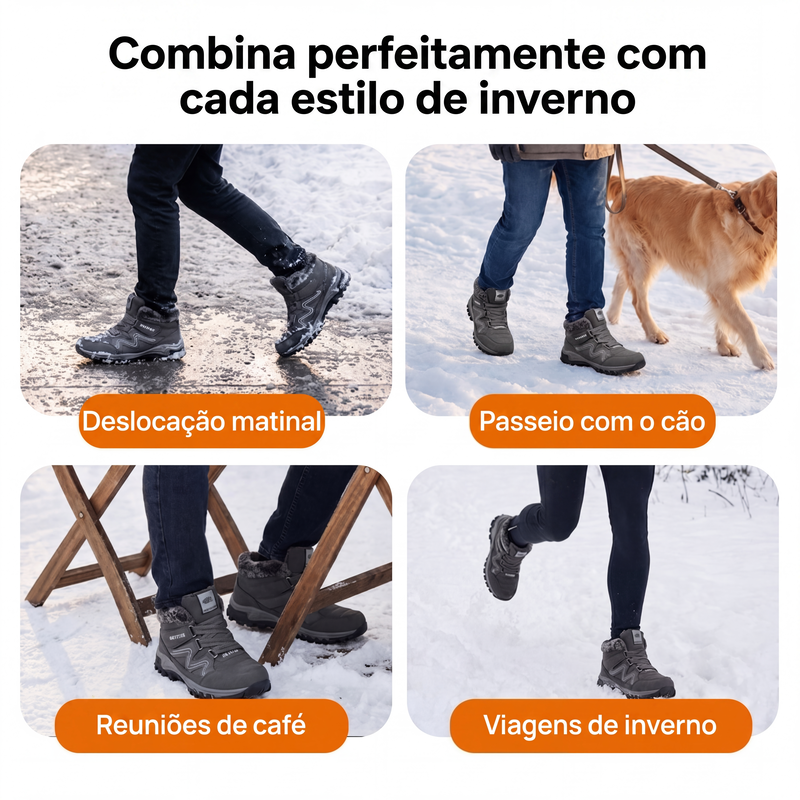 Botas unissex térmicas de tornozelo para inverno e atividades ao ar livre