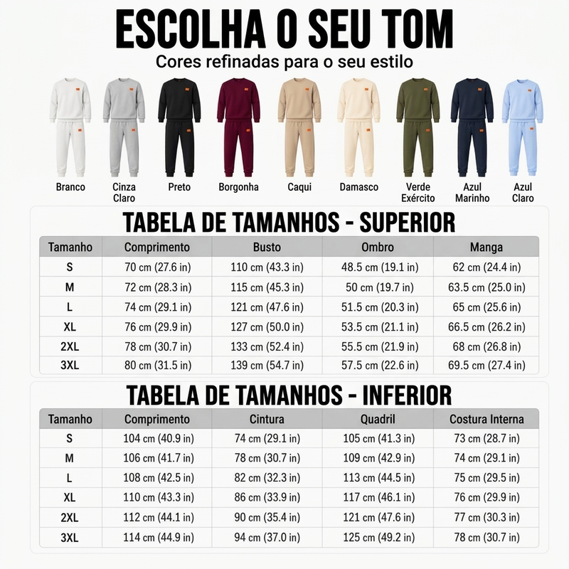 Conjunto Esportivo Casual Masculino em Jacquard Texturizado