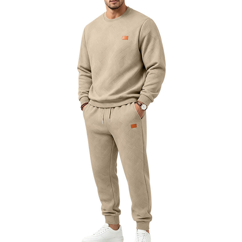 Conjunto Esportivo Casual Masculino em Jacquard Texturizado
